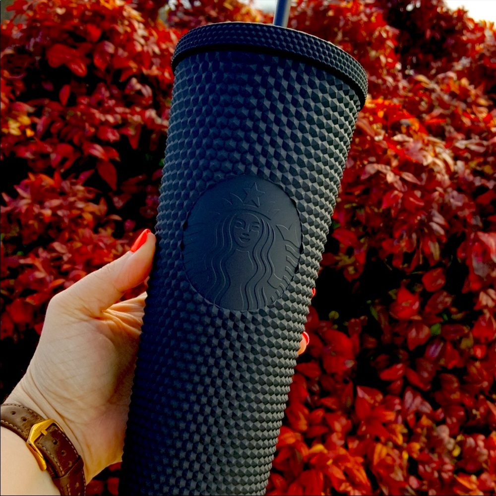 COPY - COPY - Black Matte Studded Starbucks Tumbl…